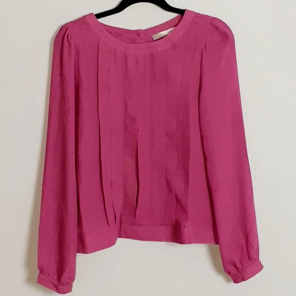 Forever 21 Long Sleeve Pink Blouse Size L - Picture 1 of 2